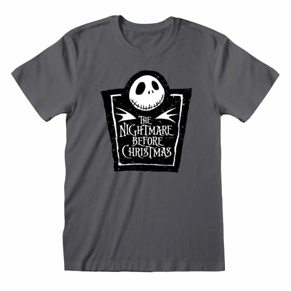 Disney The Nightmare Before Christmas - Logo Square Herren T-Shirt - Grau